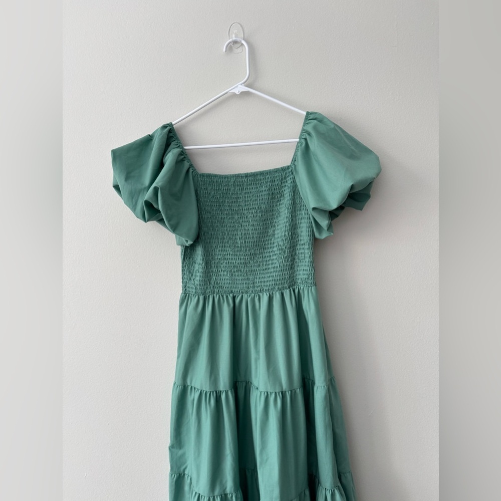 Summer long solid dress color green tube dress Size M - Picture 4 of 10